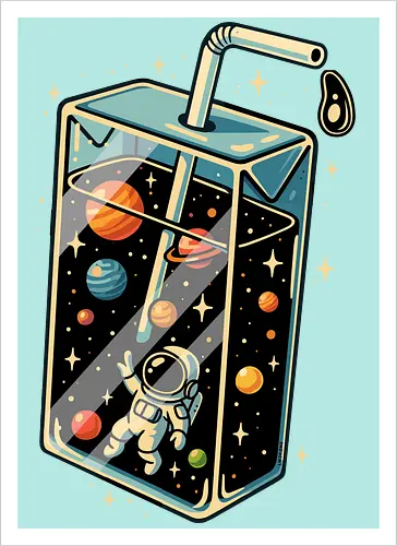Astronaut im Weltraumsaft