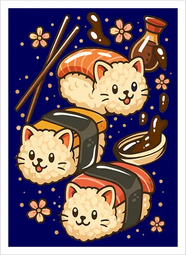 Süße Sushi-Katzen