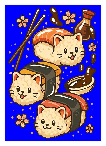 Süße Sushi-Katzen