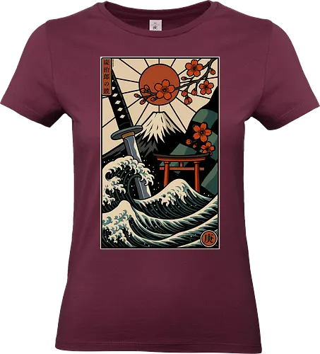Die Große Welle von Tanjiro - Anime, Manga, Tanjiro, Die Große Welle, Die Große Welle von Kanagawa, Pop-Art, Japan, Japanisch, Dämonentöter, Illustration, Ästhetik, lm2kone - Standard T-Shirt (Frauen)