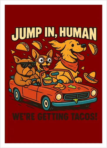 JUMP IN, HUMAN. WE'RE GETTING TACOS!