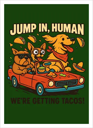 JUMP IN, HUMAN. WE'RE GETTING TACOS!
