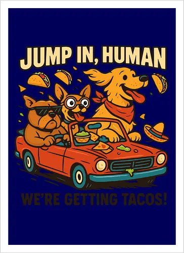 JUMP IN, HUMAN. WE'RE GETTING TACOS!