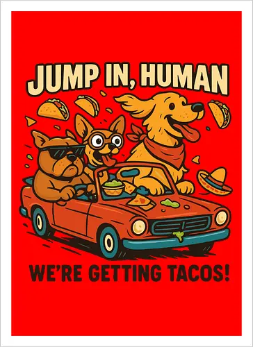 JUMP IN, HUMAN. WE'RE GETTING TACOS!