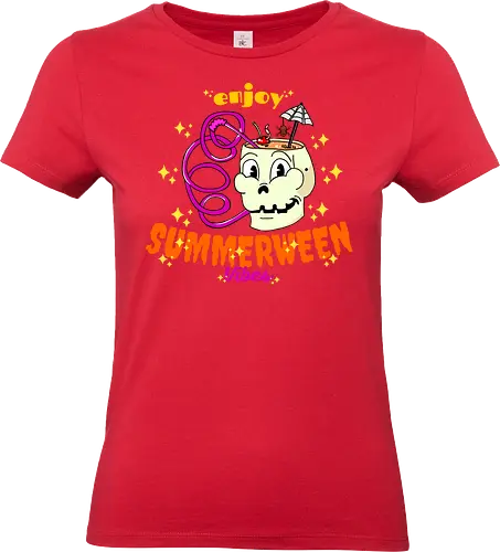 Summerween Vibes - Summerween, Halloween, Schädel, Tropisch, Strand, Cocktail, Spukig, Lustig, Sonnenschein, Getränk, Süß, Verrückt, Urlaub, Trendig, Schirm, Zombie, Pool, Party, Hell, Cartoon, Sommer, Schrecken, Saft, Entspannt, Einzigartig - Standard T-Shirt (Frauen)