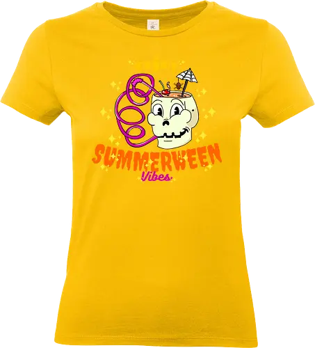 Summerween Vibes - Summerween, Halloween, Schädel, Tropisch, Strand, Cocktail, Spukig, Lustig, Sonnenschein, Getränk, Süß, Verrückt, Urlaub, Trendig, Schirm, Zombie, Pool, Party, Hell, Cartoon, Sommer, Schrecken, Saft, Entspannt, Einzigartig - Standard T-Shirt (Frauen)