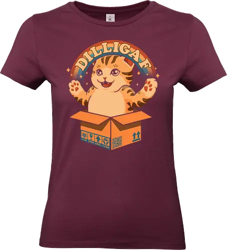 DILLIGAF - dilligaf, idgaf, I don't care, cute cat, kawaii, bored cat, introvert, mind your business, sarcasm, anti human, hate morning, anti social, funny, memes, internet meme, parody, humor, hilarious, vintage colors, retro style, hate poeple - Standard T-Shirt (Frauen)