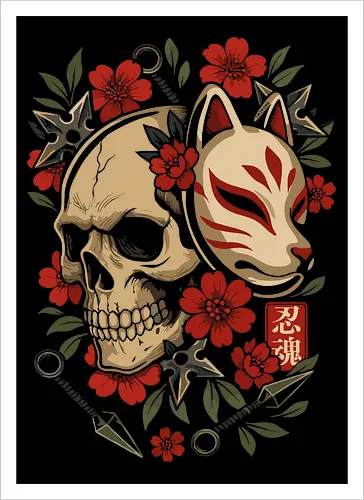 Kitsune-Maskenschädel