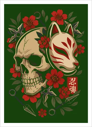 Kitsune-Maskenschädel
