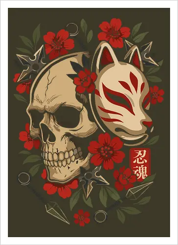 Kitsune-Maskenschädel