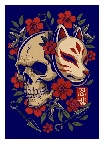 Kitsune-Maskenschädel