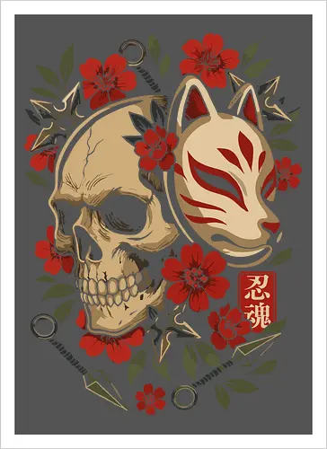 Kitsune-Maskenschädel