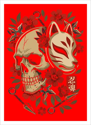 Kitsune-Maskenschädel