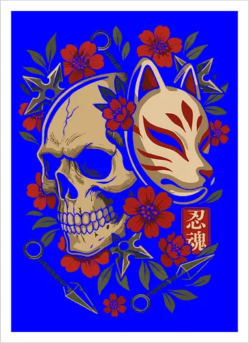 Kitsune-Maskenschädel