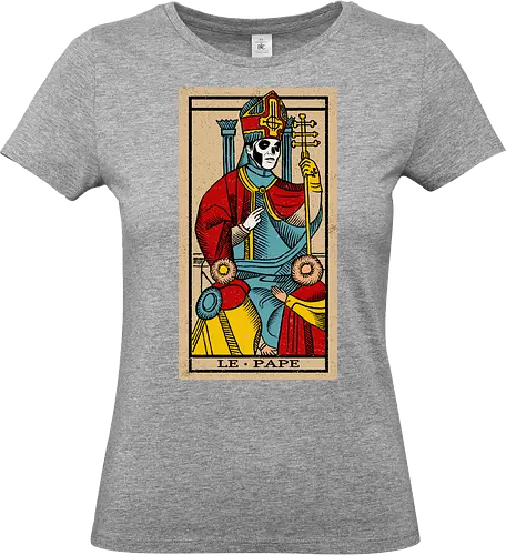 Le Pape Emeritus Tarot Card - ghost, clergy, dark, goth, halloween, heavy metal, macabre, metal, music, papa, satanic, swedish, tarot, tarot card, rock band - Standard T-Shirt (Frauen)