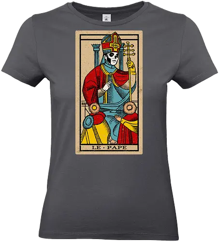 Le Pape Emeritus Tarot Card - ghost, clergy, dark, goth, halloween, heavy metal, macabre, metal, music, papa, satanic, swedish, tarot, tarot card, rock band - Standard T-Shirt (Frauen)