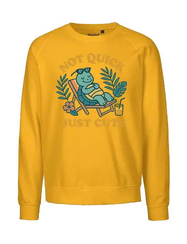 Not Quick Just Cute - turtle, relaxing, tropical, cute, deck chair, drink, leisure, humorous, summer, nature - Fairtrade Sweatshirt