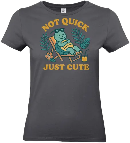 Not Quick Just Cute - turtle, relaxing, tropical, cute, deck chair, drink, leisure, humorous, summer, nature - Standard T-Shirt (Frauen)