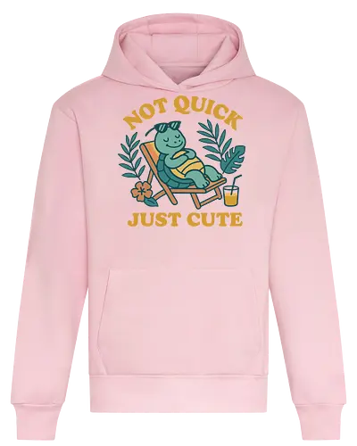 Not Quick Just Cute - turtle, relaxing, tropical, cute, deck chair, drink, leisure, humorous, summer, nature - Heavyweight Hoodie
