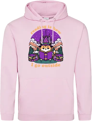 Magical Journey Cat - Geek, Inside, Castle, Read, Reading, Cat, Pet, Magic, Magical, Book, Books, Bookworm, Book Club, library, Fantasy, Adventure, Nerd - Standard Hoodie