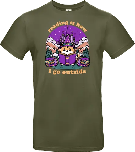 Magical Journey Cat - Geek, Inside, Castle, Read, Reading, Cat, Pet, Magic, Magical, Book, Books, Bookworm, Book Club, library, Fantasy, Adventure, Nerd - Standard T-Shirt