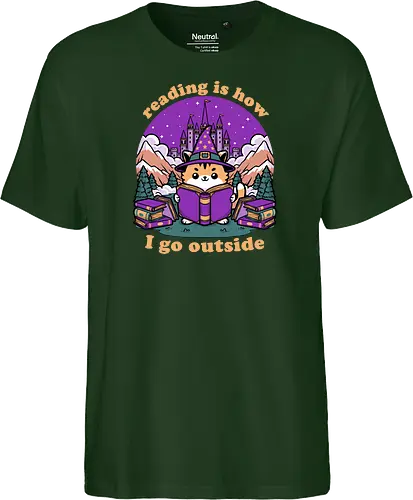 Magical Journey Cat - Geek, Inside, Castle, Read, Reading, Cat, Pet, Magic, Magical, Book, Books, Bookworm, Book Club, library, Fantasy, Adventure, Nerd - Fairtrade T-Shirt