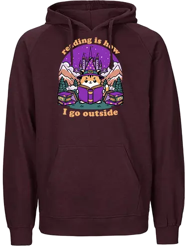 Magical Journey Cat - Geek, Inside, Castle, Read, Reading, Cat, Pet, Magic, Magical, Book, Books, Bookworm, Book Club, library, Fantasy, Adventure, Nerd - Fairtrade Hoodie