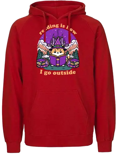 Magical Journey Cat - Geek, Inside, Castle, Read, Reading, Cat, Pet, Magic, Magical, Book, Books, Bookworm, Book Club, library, Fantasy, Adventure, Nerd - Fairtrade Hoodie