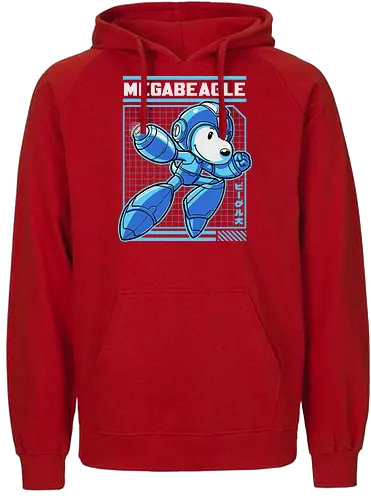Mega Beagle Videogame - funny, comic, mega, dog, video game, cartoon, dog, pet, beagle, robot, android, cyborg, classic, retro vintage, adventure, fantasy, cute, fun - Fairtrade Hoodie
