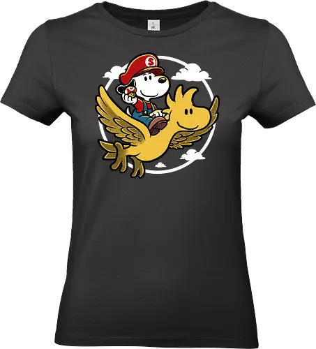 Super Beagle Bros - plumber, video game, comic, cartoon, dog, pet, beagle, bird, mushroom, classic, retro vintage, adventure, fantasy, cute, fun, funny - Standard T-Shirt (Frauen)