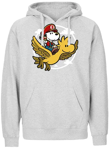 Super Beagle Bros - plumber, video game, comic, cartoon, dog, pet, beagle, bird, mushroom, classic, retro vintage, adventure, fantasy, cute, fun, funny - Fairtrade Hoodie