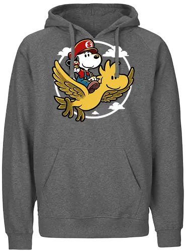 Super Beagle Bros - plumber, video game, comic, cartoon, dog, pet, beagle, bird, mushroom, classic, retro vintage, adventure, fantasy, cute, fun, funny - Fairtrade Hoodie