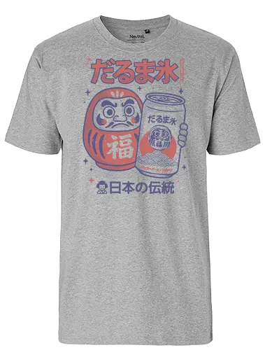 Daruma Ice - daruma, japanese, retro soda, vintage japan, lucky charm, pop culture, kawaii, mystic drink, asian design, japanese tradition, graphic tee, boho japan, cultural mashup - Fairtrade T-Shirt