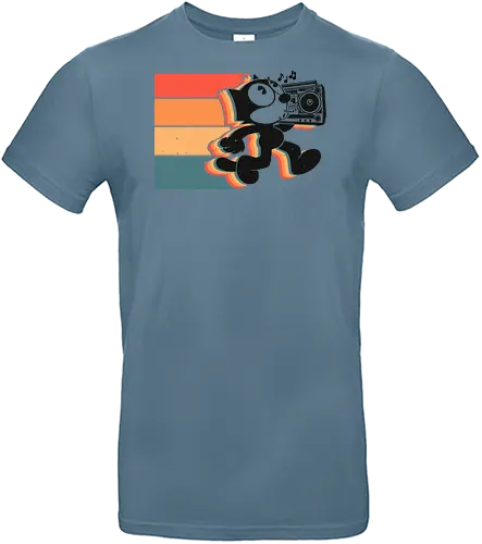 Retro Groove Cat - dancing cat, retro cat, 80s aesthetic, boombox, vintage cartoon, funky cat, music lover, nostalgia, colorful design, pop culture, vaporwave vibes, old school cool - Standard T-Shirt