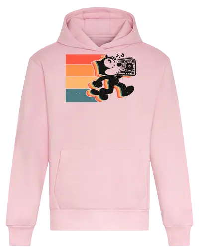 Retro Groove Cat - dancing cat, retro cat, 80s aesthetic, boombox, vintage cartoon, funky cat, music lover, nostalgia, colorful design, pop culture, vaporwave vibes, old school cool - Heavyweight Hoodie
