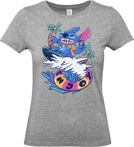 enjoy your wave - alien, coffee, aloha, monster, experiment, music, floral, ornament, flower, surfer, vintage, movie, cartoon, kids, drawing, wave, vacation, holiday - Standard T-Shirt (Frauen)