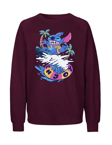 enjoy your wave - alien, coffee, aloha, monster, experiment, music, floral, ornament, flower, surfer, vintage, movie, cartoon, kids, drawing, wave, vacation, holiday - Fairtrade Sweatshirt