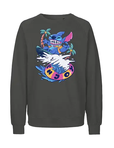 enjoy your wave - alien, coffee, aloha, monster, experiment, music, floral, ornament, flower, surfer, vintage, movie, cartoon, kids, drawing, wave, vacation, holiday - Fairtrade Sweatshirt