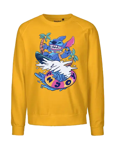 enjoy your wave - alien, coffee, aloha, monster, experiment, music, floral, ornament, flower, surfer, vintage, movie, cartoon, kids, drawing, wave, vacation, holiday - Fairtrade Sweatshirt