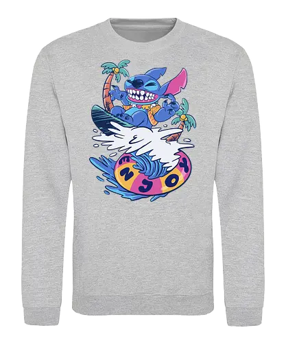 enjoy your wave - alien, coffee, aloha, monster, experiment, music, floral, ornament, flower, surfer, vintage, movie, cartoon, kids, drawing, wave, vacation, holiday - Sweatshirt