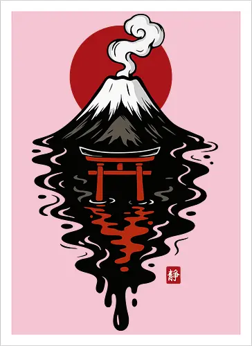 Schwarze Fuji-Tinte