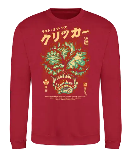 Click Click Madafaka - cute, tv series, clicker, chibi, cartoon, gamer, japanese, retro, comic, zombie, horror, infected, fungi, apocalypse, mushroom, fungus, vintage japan, gaming, pop art, ellie, joel, Last, tlou - Sweatshirt