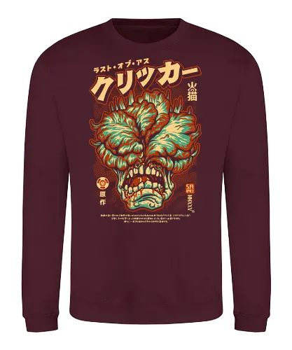 Click Click Madafaka - cute, tv series, clicker, chibi, cartoon, gamer, japanese, retro, comic, zombie, horror, infected, fungi, apocalypse, mushroom, fungus, vintage japan, gaming, pop art, ellie, joel, Last, tlou - Sweatshirt