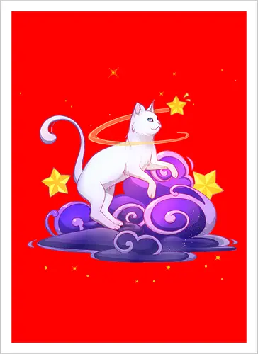 Katze auf Wolken 1