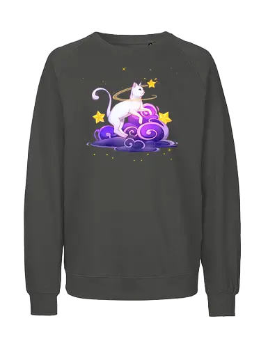 Katze auf Wolken 1 - katze, sterne, magisch, wolken - Fairtrade Sweatshirt