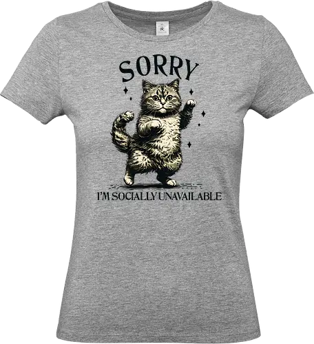 Socially Unavailable  - socially unavailable, cat, funny, humor, sarcastic, anti social, introvert, mental health matters, avoid people - Standard T-Shirt (Frauen)
