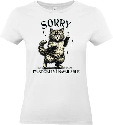 Socially Unavailable  - socially unavailable, cat, funny, humor, sarcastic, anti social, introvert, mental health matters, avoid people - Standard T-Shirt (Frauen)