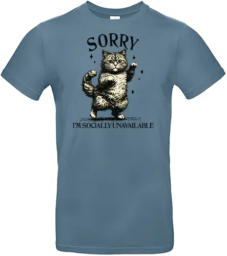 Socially Unavailable  - socially unavailable, cat, funny, humor, sarcastic, anti social, introvert, mental health matters, avoid people - Standard T-Shirt