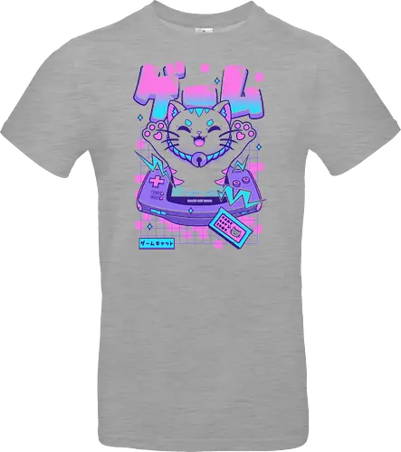Game Cat Advance - cat, games, animals, anime, japanese, japan, cat lover, neko, funny, meow, cute, console, videogame - Standard T-Shirt