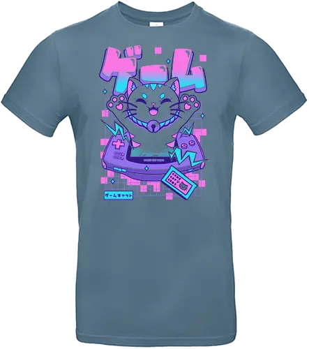 Game Cat Advance - cat, games, animals, anime, japanese, japan, cat lover, neko, funny, meow, cute, console, videogame - Standard T-Shirt